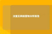 汉堡王网络营销分析报告 