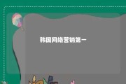 韩国网络营销第一 