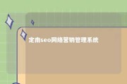 定南seo网络营销管理系统 