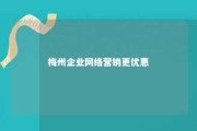 梅州企业网络营销更优惠 