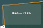 网站的seo 优化软件 