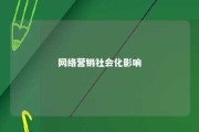 网络营销社会化影响 