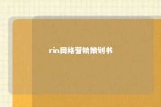 rio网络营销策划书 