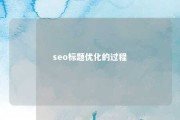 seo标题优化的过程 