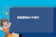 网络营销99个技巧 