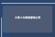 六安十大网络营销公司 