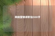 网络营销求职信300字 