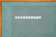 农村食堂网络营销案例 