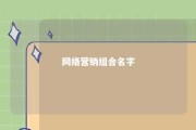 网络营销组合名字 