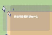 云端网络营销都有什么 