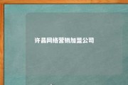 许昌网络营销加盟公司 