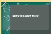 网络营销业绩报告怎么写 