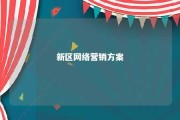 新区网络营销方案 