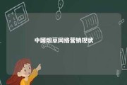 中国烟草网络营销现状 