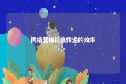 网络营销信息传递的效率 