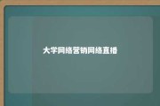 大学网络营销网络直播 