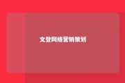 文登网络营销策划 