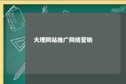 大理网站推广网络营销 