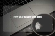 社会公众跟网络营销案例 