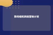 数码相机网络营销计划 