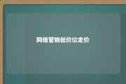 网络营销低价位定价 