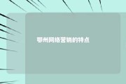 鄂州网络营销的特点 