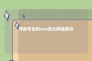 河南专业的seo优化网站报价 