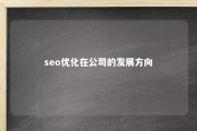 seo优化在公司的发展方向 