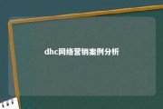 dhc网络营销案例分析 