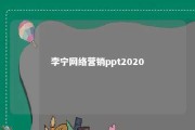 李宁网络营销ppt2020 