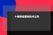 十堰网络营销技术公司 