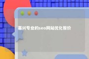 嘉兴专业的seo网站优化报价 