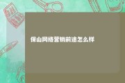 保山网络营销前途怎么样 