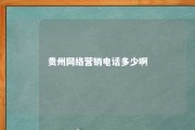 贵州网络营销电话多少啊 