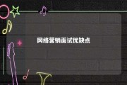 网络营销面试优缺点 