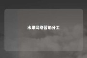 水果网络营销分工 