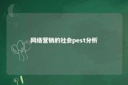 网络营销的社会pest分析 