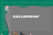 临漳怎么做网络营销推广 