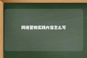 网络营销实践内容怎么写 