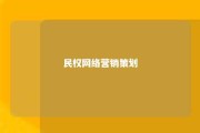 民权网络营销策划 