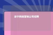 遂宁网络营销公司招聘 