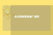 白云网络营销推广案例 