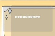 北京自制网络营销规定 