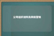 公司组织结构及网络营销 