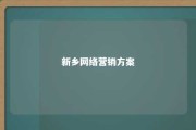 新乡网络营销方案 