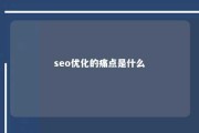 seo优化的痛点是什么 