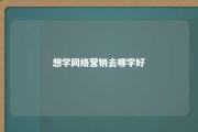 想学网络营销去哪学好 