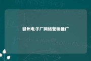 赣州电子厂网络营销推广 