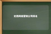 定西网络营销公司排名 