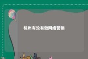 杭州有没有做网络营销 